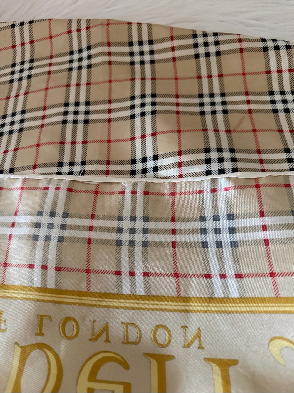 Burberrys Beige Nova Check Silk Scarf - Picture 13 of 14